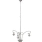 Meyda Lighting Terra Bone 24" 3-Light Nickel Chandelier With Beige Shade Glass