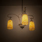 Meyda Lighting Terra Bone 24" 3-Light Nickel Chandelier With Beige Shade Glass