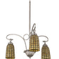 Meyda Lighting Terra Bone 24" 3-Light Nickel Chandelier With Beige Shade Glass
