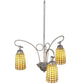 Meyda Lighting Terra Bone 24" 3-Light Nickel Chandelier With Beige Shade Glass