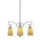 Meyda Lighting Terra Bone 24" 3-Light Nickel Chandelier With Beige Shade Glass