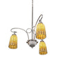 Meyda Lighting Terra Bone 24" 3-Light Nickel Chandelier With Beige Shade Glass