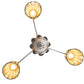 Meyda Lighting Terra Bone 24" 3-Light Nickel Chandelier With Beige Shade Glass