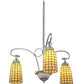 Meyda Lighting Terra Bone 24" 3-Light Nickel Chandelier With Beige Shade Glass