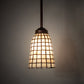 Meyda Lighting Terra Bone 5" Mahogany Bronze Mini Pendant Light With Beige Shade Glass