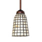 Meyda Lighting Terra Bone 5" Mahogany Bronze Mini Pendant Light With Beige Shade Glass