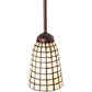 Meyda Lighting Terra Bone 5" Mahogany Bronze Mini Pendant Light With Beige Shade Glass