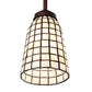 Meyda Lighting Terra Bone 5" Mahogany Bronze Mini Pendant Light With Beige Shade Glass