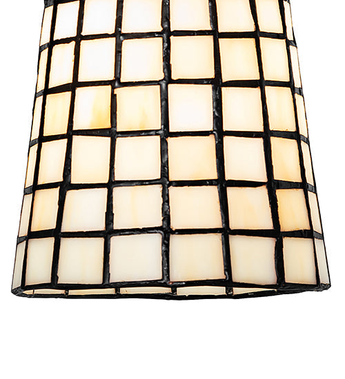 Meyda Lighting Terra Bone 5" Mahogany Bronze Mini Pendant Light With Beige Shade Glass
