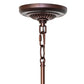 Meyda Lighting Terra Bone 5" Mahogany Bronze Mini Pendant Light With Beige Shade Glass