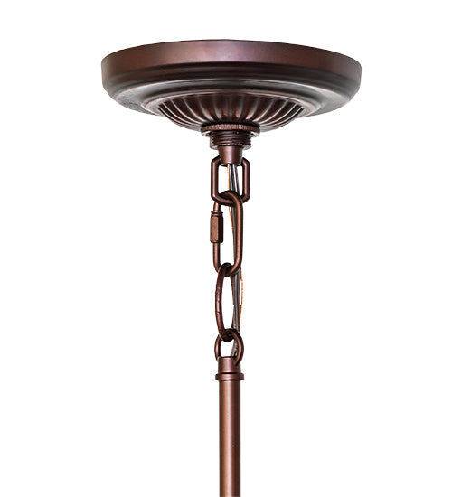 Meyda Lighting Terra Bone 5" Mahogany Bronze Mini Pendant Light With Beige Shade Glass