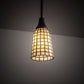 Meyda Lighting Terra Bone 5" Mahogany Bronze Mini Pendant Light With Bone Beige Art Shade Glass