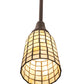 Meyda Lighting Terra Bone 5" Mahogany Bronze Mini Pendant Light With Bone Beige Art Shade Glass