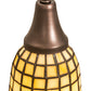 Meyda Lighting Terra Bone 5" Mahogany Bronze Mini Pendant Light With Bone Beige Art Shade Glass