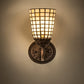 Meyda Lighting Terra Bone 6" Mahogany Bronze Wall Sconce With Beige Stained Shade Glass