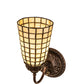 Meyda Lighting Terra Bone 6" Mahogany Bronze Wall Sconce With Beige Stained Shade Glass