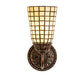 Meyda Lighting Terra Bone 6" Mahogany Bronze Wall Sconce With Beige Stained Shade Glass