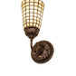 Meyda Lighting Terra Bone 6" Mahogany Bronze Wall Sconce With Beige Stained Shade Glass