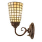 Meyda Lighting Terra Bone 6" Mahogany Bronze Wall Sconce With Beige Stained Shade Glass