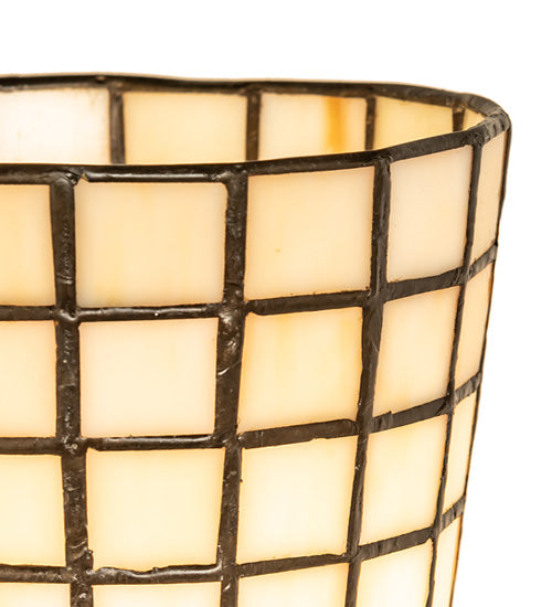 Meyda Lighting Terra Bone 6" Mahogany Bronze Wall Sconce With Beige Stained Shade Glass