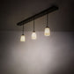 Meyda Lighting Terra Bone 72" 3-Light Oil Rubbed Bronze Island Pendant Light With Beige Terra Bone Shade