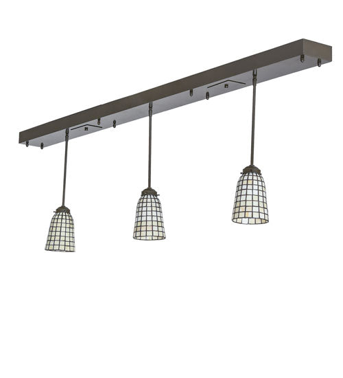 Meyda Lighting Terra Bone 72" 3-Light Oil Rubbed Bronze Island Pendant Light With Beige Terra Bone Shade