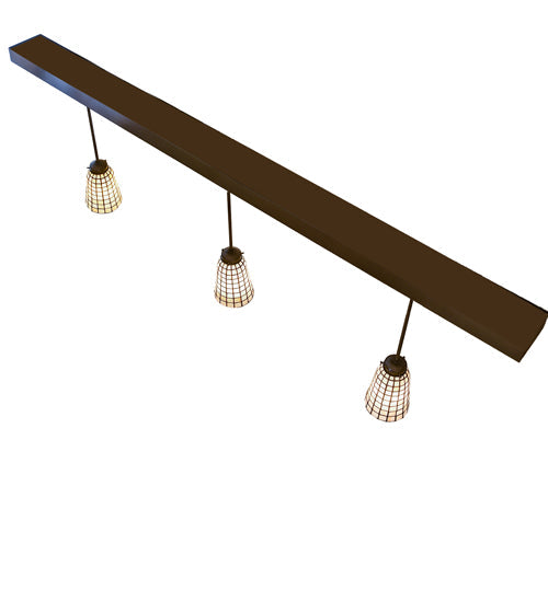 Meyda Lighting Terra Bone 72" 3-Light Oil Rubbed Bronze Island Pendant Light With Beige Terra Bone Shade