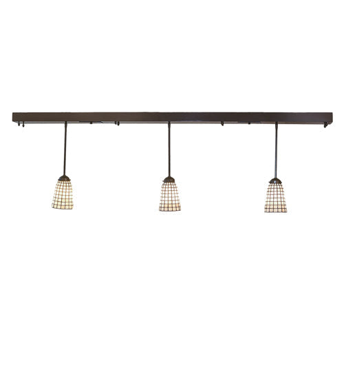 Meyda Lighting Terra Bone 72" 3-Light Oil Rubbed Bronze Island Pendant Light With Beige Terra Bone Shade