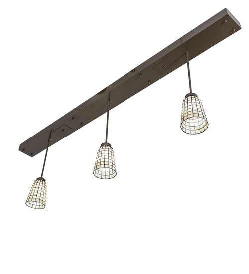 Meyda Lighting Terra Bone 72" 3-Light Oil Rubbed Bronze Island Pendant Light With Beige Terra Bone Shade