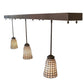 Meyda Lighting Terra Bone 72" 3-Light Oil Rubbed Bronze Island Pendant Light With Beige Terra Bone Shade