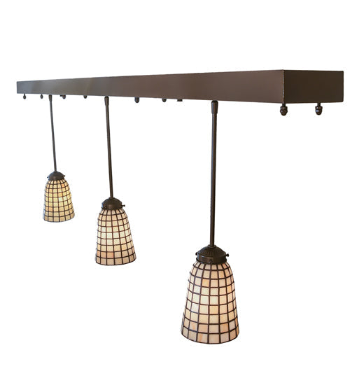 Meyda Lighting Terra Bone 72" 3-Light Oil Rubbed Bronze Island Pendant Light With Beige Terra Bone Shade