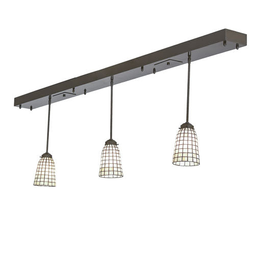 Meyda Lighting Terra Bone 72" 3-Light Oil Rubbed Bronze Island Pendant Light With Beige Terra Bone Shade
