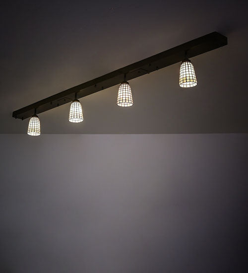 Meyda Lighting Terra Bone 98" 4-Light Oil Rubbed Bronze Island Pendant Light With Beige Terra Bone Shade
