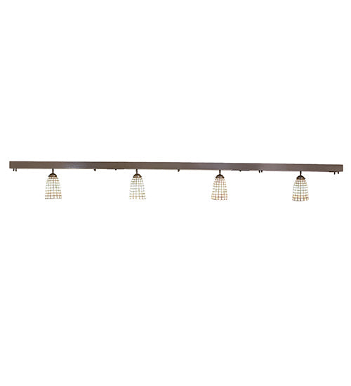 Meyda Lighting Terra Bone 98" 4-Light Oil Rubbed Bronze Island Pendant Light With Beige Terra Bone Shade