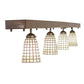 Meyda Lighting Terra Bone 98" 4-Light Oil Rubbed Bronze Island Pendant Light With Beige Terra Bone Shade