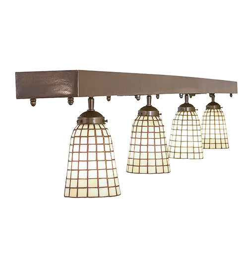 Meyda Lighting Terra Bone 98" 4-Light Oil Rubbed Bronze Island Pendant Light With Beige Terra Bone Shade