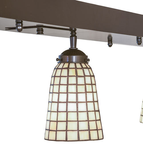 Meyda Lighting Terra Bone 98" 4-Light Oil Rubbed Bronze Island Pendant Light With Beige Terra Bone Shade