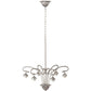 Meyda Lighting Terra Verde 26" 6-Light Nickel Chandelier With Green Shade Glass