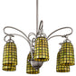 Meyda Lighting Terra Verde 26" 6-Light Nickel Chandelier With Green Shade Glass