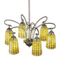 Meyda Lighting Terra Verde 26" 6-Light Nickel Chandelier With Green Shade Glass