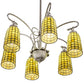 Meyda Lighting Terra Verde 26" 6-Light Nickel Chandelier With Green Shade Glass