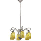 Meyda Lighting Terra Verde 26" 6-Light Nickel Chandelier With Green Shade Glass