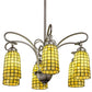 Meyda Lighting Terra Verde 26" 6-Light Nickel Chandelier With Green Shade Glass