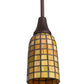 Meyda Lighting Terra Verde 5" Mahogany Bronze Mini Pendant Light With Honeydew Green Shade Glass