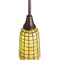 Meyda Lighting Terra Verde 5" Mahogany Bronze Mini Pendant Light With Honeydew Green Shade Glass