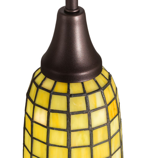 Meyda Lighting Terra Verde 5" Mahogany Bronze Mini Pendant Light With Honeydew Green Shade Glass