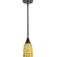 Meyda Lighting Terra Verde 5" Mahogany Bronze Mini Pendant Light With Honeydew Green Shade Glass