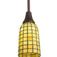 Meyda Lighting Terra Verde 5" Mahogany Bronze Mini Pendant Light With Honeydew Green Shade Glass