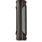 Meyda Lighting Terrance 6" 3-Light Rail Bronze Exterior Wall Sconce With Frosted Reeded Shade Glass