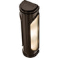 Meyda Lighting Terrance 6" 3-Light Rail Bronze Exterior Wall Sconce With Frosted Reeded Shade Glass